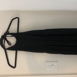 Black halter, open back jumpsuit